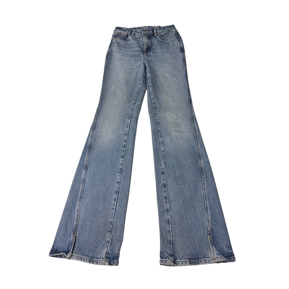Good American Good‎ Curve Boot Twisted Outseam Jeans Indigo Blue Womens 2/26 L35